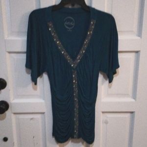 INC Cap Sleeve Sequin Top